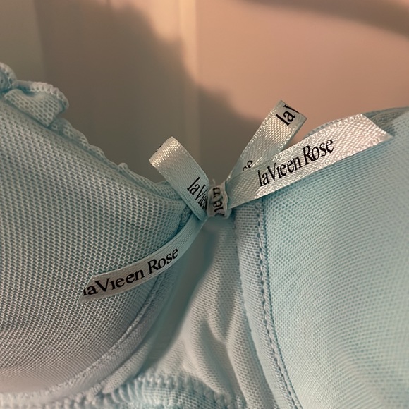 La Vie En Rose | Blue Tulle Babydoll Set - Picture 2 of 11